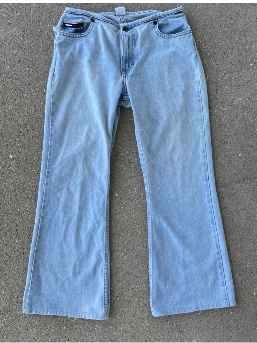 Vintage Y2K Tommy Hilfiger Jeans Womens 9 Low Rise Flare No Waistband Bootcut